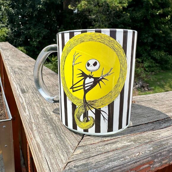 NEW Disney Jack Double Sides Nightmare Before Xmas Glass Mug - Picture 2 of 3